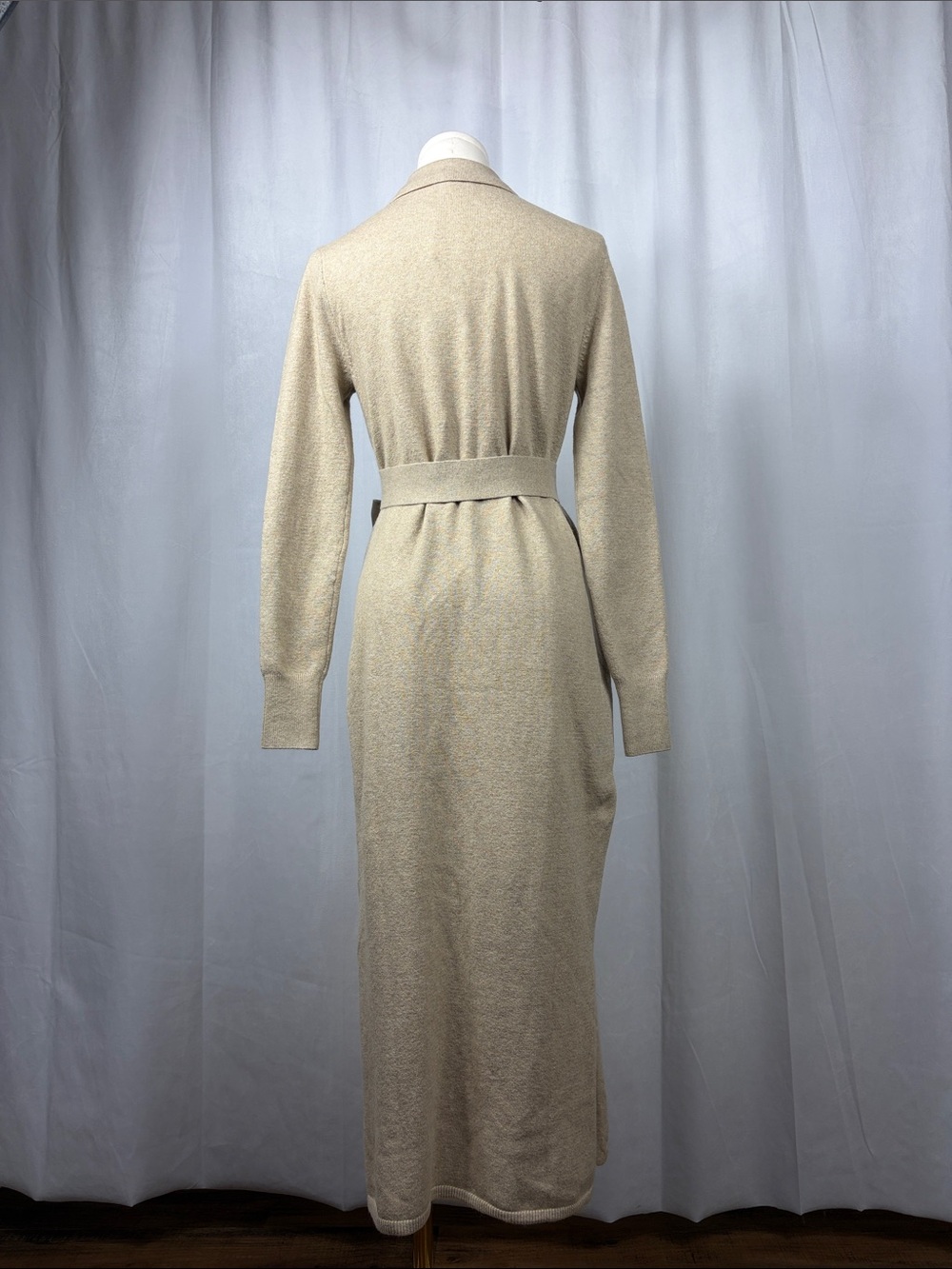 Faherty Jackson Sweater Dress in Oatmeal Heather. - Picture 5 of 12